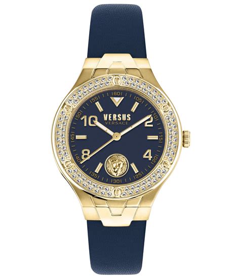 versus versace stainless steel leather strap analog strap|VERSUS Versace Leather Strap Watches for Men .